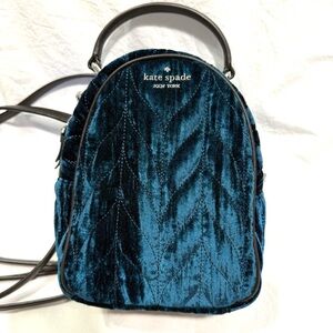 Kate Spade Briar Lane Quilted Crushed Velvet Mini Convertible Backpack